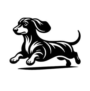 Dachshund Dog Happy Running Excercise Vinyl Graphic Auto Laptop Decal Sticker